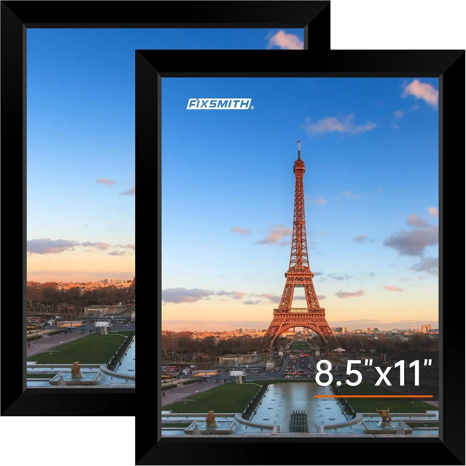 8.5x11 Black Picture Poster Frame with HD Plexiglass, Collage Picture Frames for Tabletop or Wall Display, Document Frames for High School Students, 2 Pack