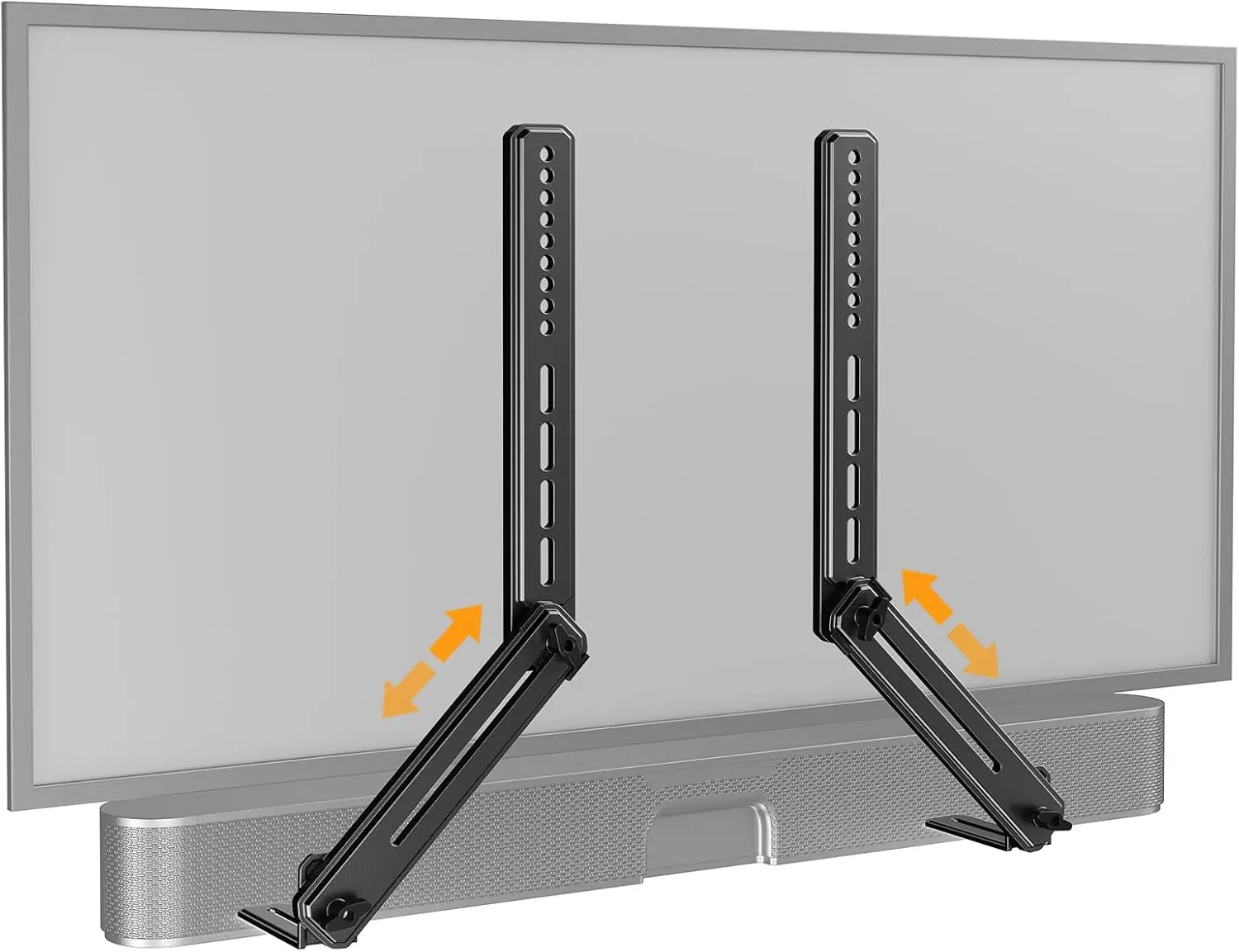 Soundbar Mount with Adjustable Height, Sound bar Mount up to 15 lbs, Soundbar Mount Under or Above TV, Soundbar tv Mount Bracket with Detachable Long Extension Plates