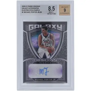 Michael Porter Jr. Denver Nuggets Autographed 2020-21 Panini Obsidian Galaxy Purple #GAL-MPJ #1/35 BGS Authenticated 8.5/9 Card - Fanatics Authentic Certified