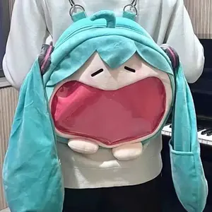 New Hatsune Miiku Large Capacity One Shoulder Pain Bag Cartoon Cute Plush Jk Lolita Funny Crossbody Bag Birthday Gift