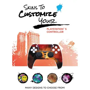 Sony PlayStation 5 DualSense Wireless Controller with MightySkins Custom Decal Skin Voucher - Sterling Silver