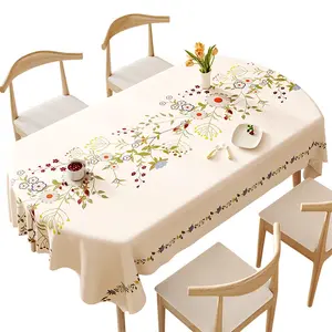 Waterproof Vinyl Tablecloths, Heavy Duty Oil Proof Spill Proof Plastic Table Cloth, Wipe Clean  Table Cover for Spring Indoor and Outdoor Use
