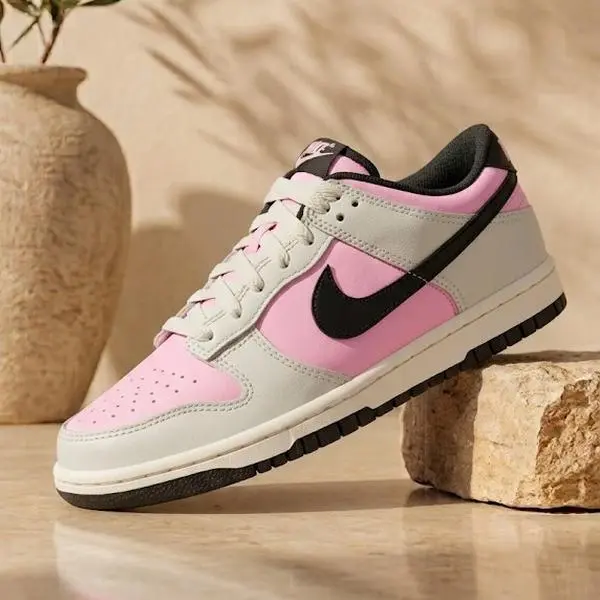 Nike Dunk Low Pink Rise Light Orewood Brown Pale Ivory Black FB9109-601 GS Womens Fashion Sneakers New