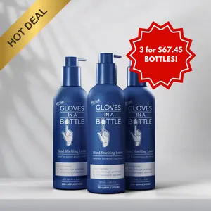 Gloves In A Bottle Shielding Lotion 8 Oz Bottle with a New Pump Value Packs Moisture Exfoliant