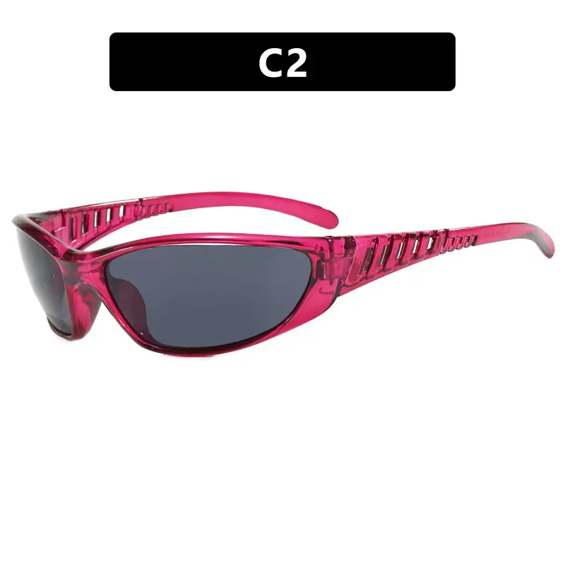 Y2K Futuristic Sunglasses - Silver Rimless Shield Shades, Retro Cyberpunk Streetwear Accessories for Women & Men Polarized Large Retro Sunglasses
