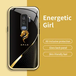 Suitable for [Galaxy S9 +] multi-color faucet phone case, high-value glass case, personalized business style phone case, simple new phone case-888