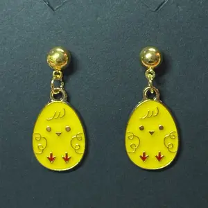 Baby chick themed Easter egg stud earrings