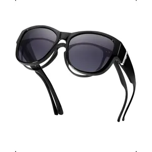 Polarized Sunglasses Fit Over Glasses for Women, Wrap Around Shade UV Protection IF8511