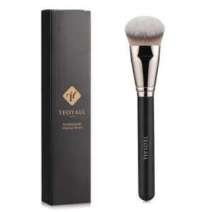 Flat Angled Foundation Brush, Large Dense Synthetic Bristles Kabuki Brush for Base Makeup with Liquid Cream Powder