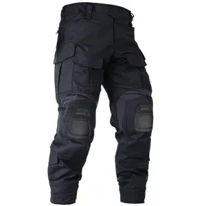 Men's outdoor tactical pants (with knee pads) camouflage work clothes waterproof hiking pants without waistband