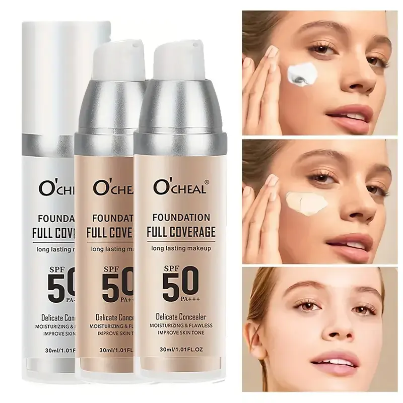 Temperature Color Changing Liquid Foundation, Moisturizing Flawless Concealer Foundation, Long Lasting Liquid Foundation Concealer Cream for Daily Makeup tiktokshopspringglowup