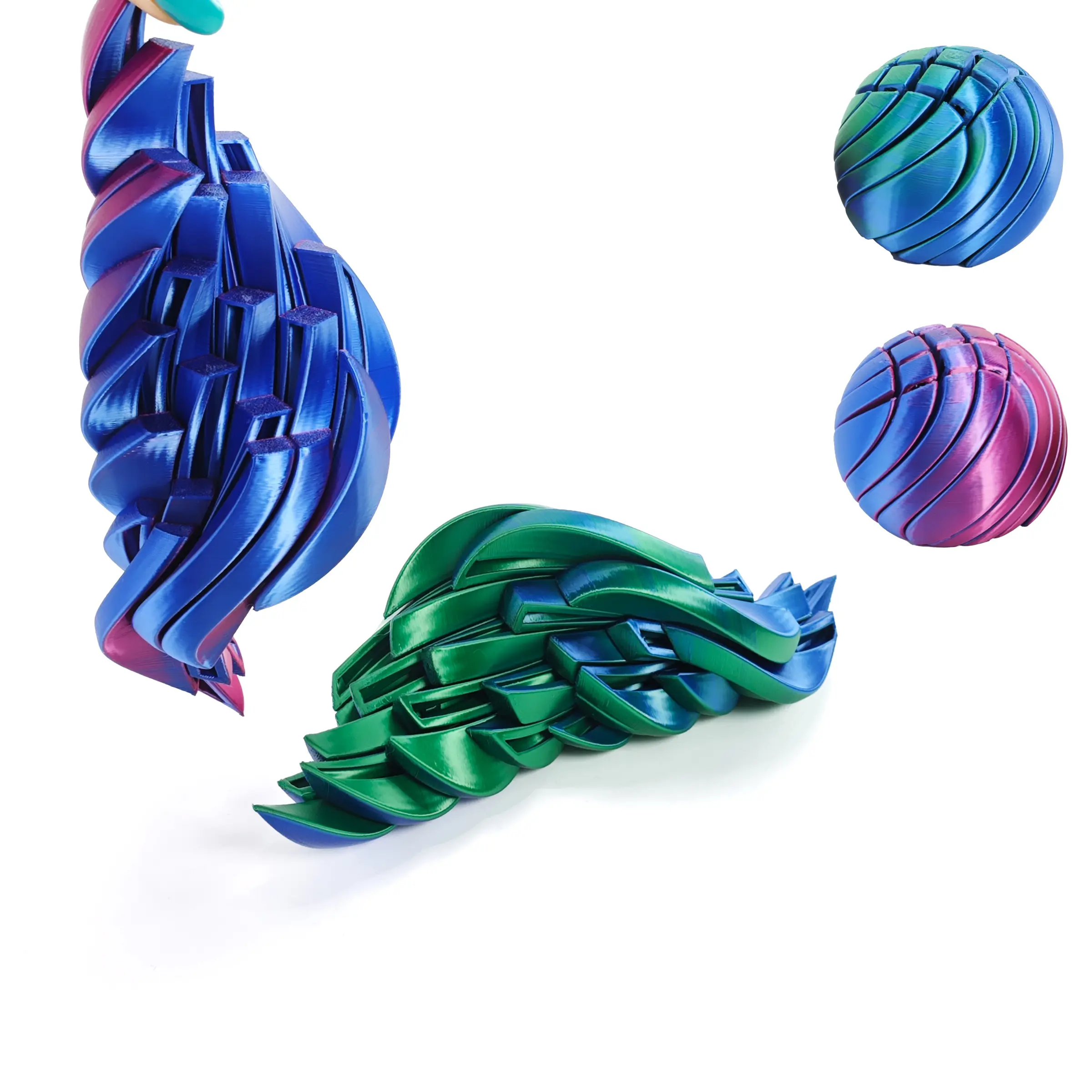 2026 3D Printed Slime Ball, Perfect Festive Christmas Gift, Transformable Christmas Decoration Ball & Decorative Ornament, Colorful Gradient New Year Gift, Festive Decorations, Holiday Ornament
