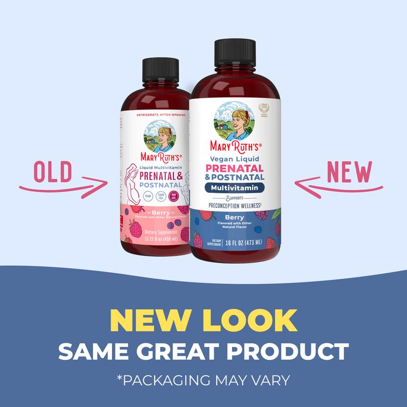 MaryRuth’s Prenatal & Postnatal Liquid Multivitamin - Sugar Free - Vegan - Non-GMO - 16oz