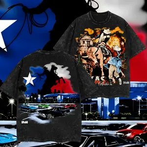 The Spirit OF America Rodeo Washed T-Shirt, Washed Hoodie For Men, Graphic Vintage Acid Wash Heavy Cotton Tee, Streetwear Football Oversized Cowboys Texas Mexican Fans, Made In US