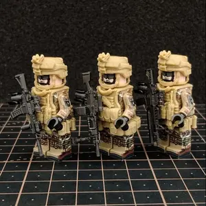 1:36 Scale Military Building Block Figure - 1.6in Tactical Special Forces with Realistic Assault Rifle & Gear