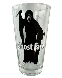 Ghost Face Horror Movie 16 oz Pint Drinking Glass Tumbler