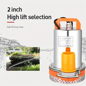 Large Flow Water Pump, DC 12V/24V Submersible Pump, With 1.5m Wire, No Batteries Provided