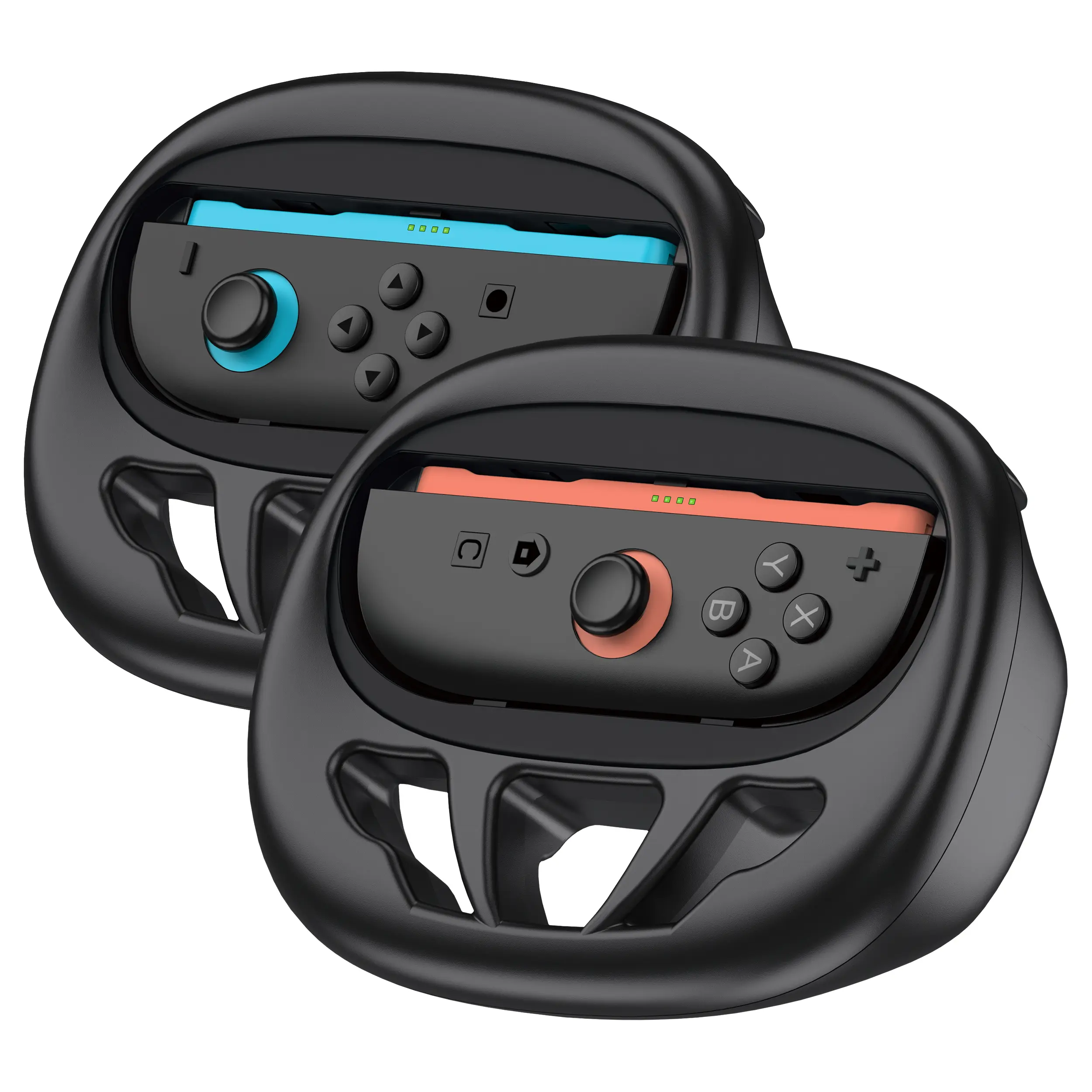 BEBONCOOL Racing Steering Wheel Controller for Nintendo Switch2 OLED - Joycon Handle Carriage Grip with Button, Joystick, Card Slot - Console Accessories for Racing Games