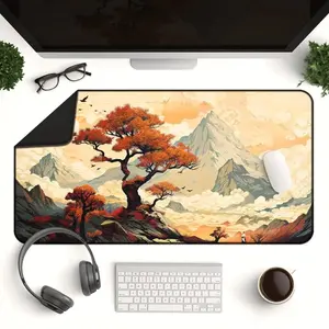 Japanese Desk Mat - Large Mouse Pad with Japanese Art-Inspired Design for Office & Gaming