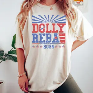 Funny Election Shirts, Dolly Reba 2024 Vintage Shirt, 4th of July Shirts, 4th of July Shirts, Country Music Shirts