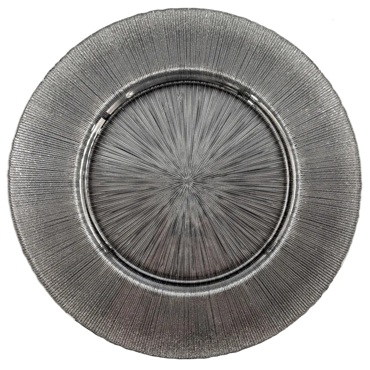 Red Pomegranate Collection 4694-5 13 in. Ritz Glitter Slate Charger Plates - Set of 4
