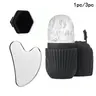 Vertical twill facial ice roller + heart-shaped gua sha board + face wash brush Facial care set Skin Care Tools Cleansing and shaping cold compress in one step Perfect gift for women Facial care tools