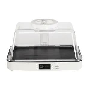 Saker Fast Defrosting Tray 360° Air Circulating System with Drip Basket & Transparent Cover for Meat Pork Beef Fish Durable Kitchen Utensils