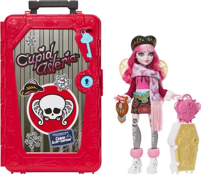 Monster High Skulltimate Secrets: Cabin Slay-Cation Cupid Asteria Collectible Doll & Playset, TV/Movie Character Collectible Figurine