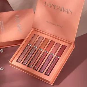 HANDAIYAN 6Pcs/Set Matte Liquid Lipstick Makeup Set Long Lasting WearNon Stick Cup Not Fade Waterproof Lip Gloss EssentialMakeup Tool Flawless Cosmetic Glossy Gloss Lipgloss Makeup