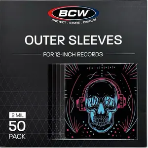 BCW 12-Inch Outer Sleeves - 50 Pack | 2 Mil Clear Polypropylene | Acid-Free Archival Quality for 33 1/3 RPM Album Covers | Ideal for Collectors
