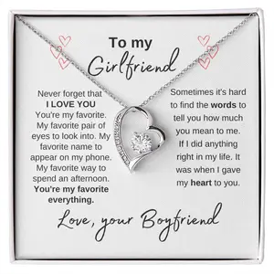 To My Girlfriend-Love Your Boyfriend Forever Love Necklace For Girlfriend, Promise Necklace For Her, Girlfriend Gift Ideas, Birthday Gift For Girlfriend, Gift For Girlfriend, Gift For My Girlfriend, Christmas Necklace For Girlfriend