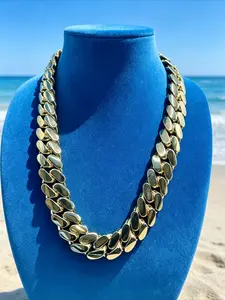 Miami Cuban link factory custom 22mm chilled solid gold-plated filled gold hip-hop necklace and bracelet jewelry, Iced Out Cuban luxurious and dazzling necklace, a great gift choice, suitable for high-end occasions