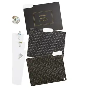 Dream Big File Folder Set in Black | 6 File Folders in Motivational Designs