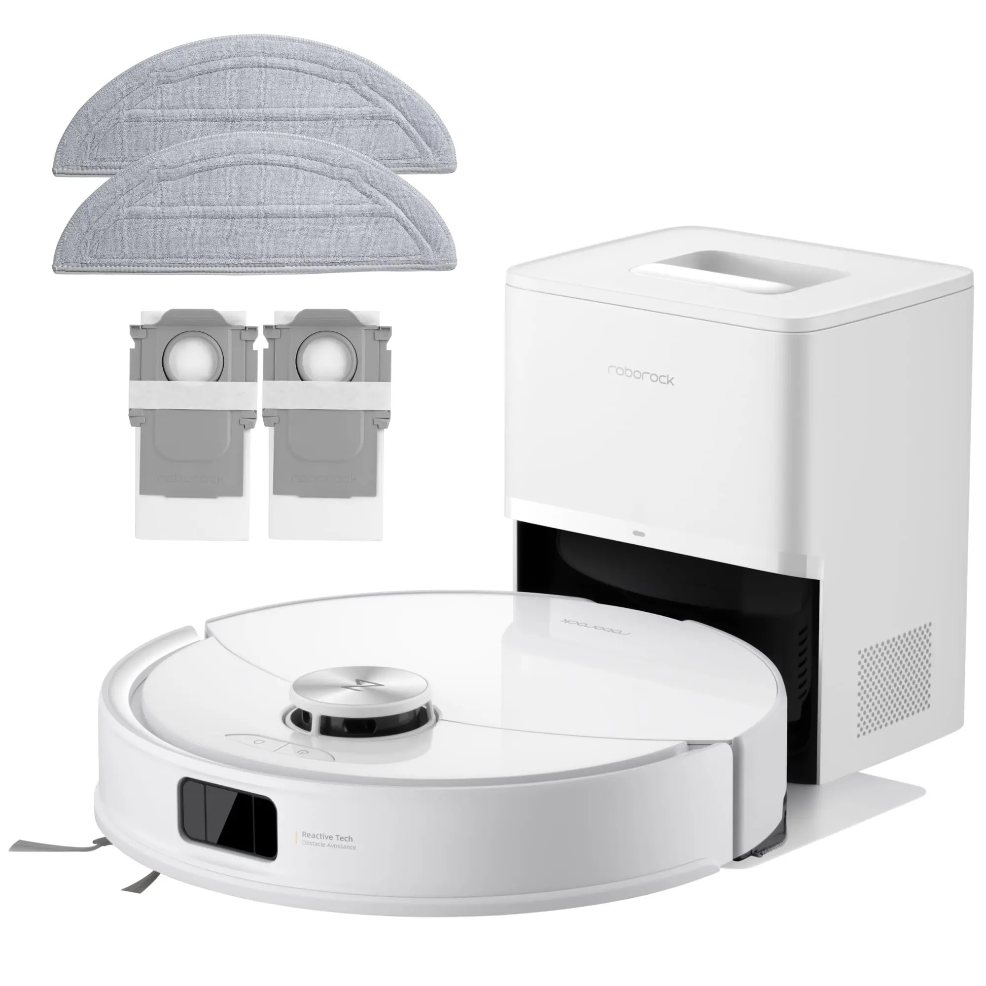 Roborock - Q10 Series Robot Vacuum & Mop, 10000Pa Suction, 70 Days Self-Emptying, Anti-Tangle Brush, Obstacle Avoidance - White