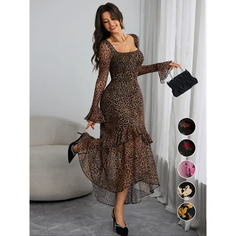 Milkmaid leapord dress - TikTok Shop