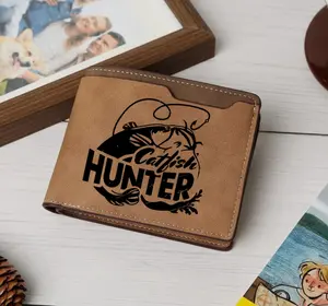 Catfish Hunter Personalized Fishing Wallet, Anglers, pike fish, fishing lovers, outdoor adventurers, Gift, nature enthusiasts, Hunter Craft leather wallet,Slim Wallet,Minimalist,Men’s Wallet,Card Holder,Trendy 2025,Luxury