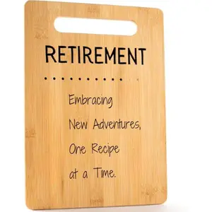 Retirement Gift Wood Cutting Board - 12" x 8"  | Natural Bamboo Kitchen Chopping & Serving Boards - Durable, Eco-Friendly & Knife-Friendly - Perfect For Kitchen Use, Decorative Display & Gift