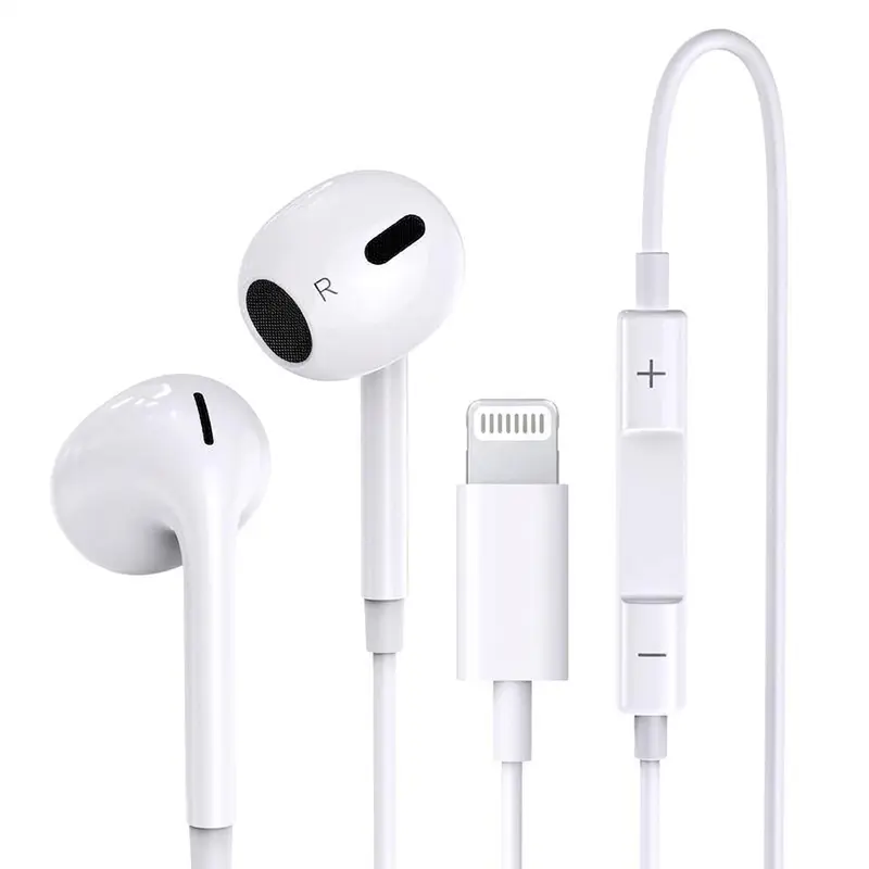Wired Earphones for iPhone Earbuds with Lightning Connector Plug&Play Built-in Microphone & Noise Isolating Headset for Music/Calls/Gaming Compatible with Phone 14/13/12/11/XR/XS/X/8/SE/Pro/Pro Max Ear Buds Corded ,Durable White Corded Ear Buds