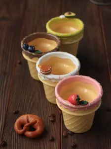 Handmade Ice Cream Cone Mug: Ceramic Fruit Dessert Cup