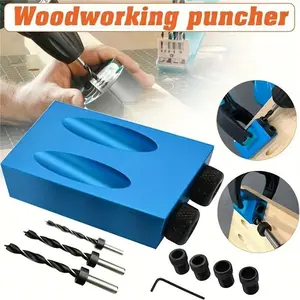 7/14pc Ultimate Pocket Hole Jig Kit Tool - Boost Woodworking Efficiency with Precision 15 Degree Angled Holes, Versatile 6/8/10mm Drive Adapters, & Accurate Carpentry Locator Jig for Seamless Joinery