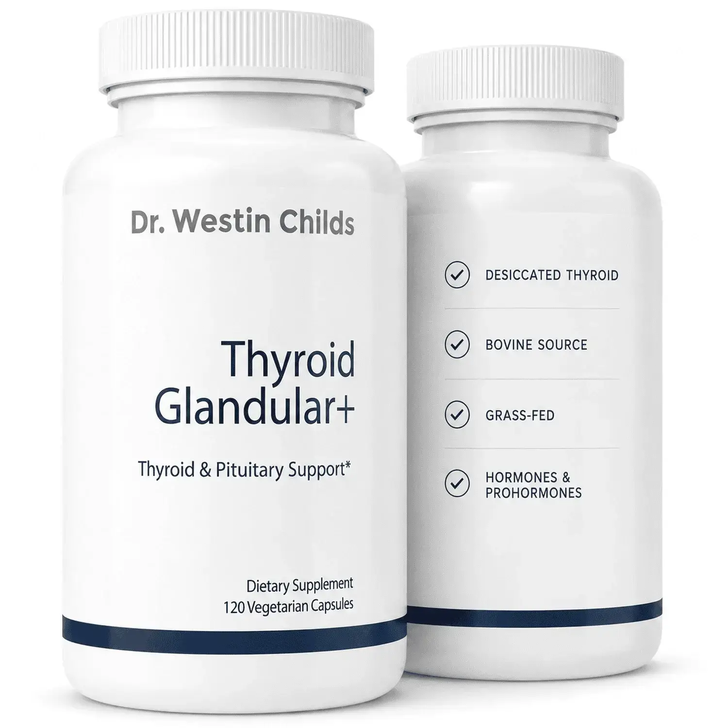 Dr. Westin Childs Thyroid Glandular+ | Grass-Fed Desiccated Bovine Glandular with L-Tyrosine, Selenium & Iodine | 120 Capsules