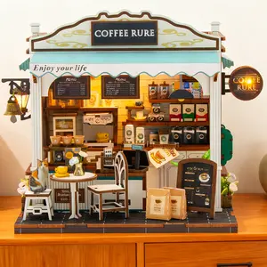 High-Difficulty Challenge 3D Puzzle Miniature Toy House Bookshelf Insert Decoration, Adult Book Corner Set, Gift for Family and Friends, Wooden Jigsaw Puzzle