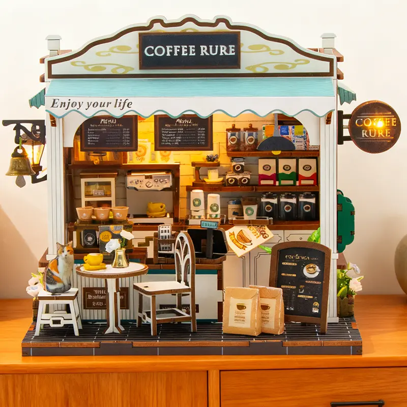 High-Difficulty Challenge 3D Puzzle Miniature Toy House Bookshelf Insert Decoration, Adult Book Corner Set, Gift for Family and Friends, Wooden Handmade Puzzle, Wooden Jigsaw Puzzle, Wooden Puzzles