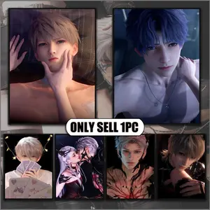 PIKPAKA L-Love And Deep SpaceS Cute Cool Game Poster Vintage Design Artistic HD Sticky Waterproof Wall Art High Quality Print Aesthetic Home Living Bedroom Bathroom Hallway Decor Modern Home Decoration Trendy Room Decoration Easy-To-Apply Gift Durable