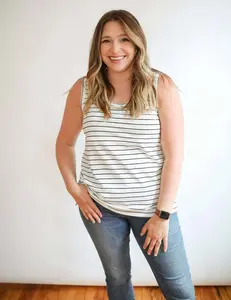 Stripe Invisible Zip Breastfeeding Tank Top