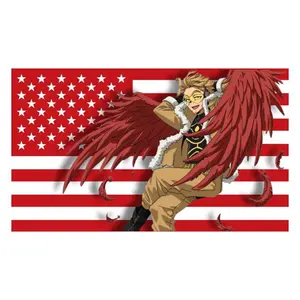 Keigo Takami Hawk Anime Print Horizontal Backdrop, My Hero Academia Wall Decor, Lightweight Polyester Hanging for Bedroom & Dorm, Valentine's Room Accessory