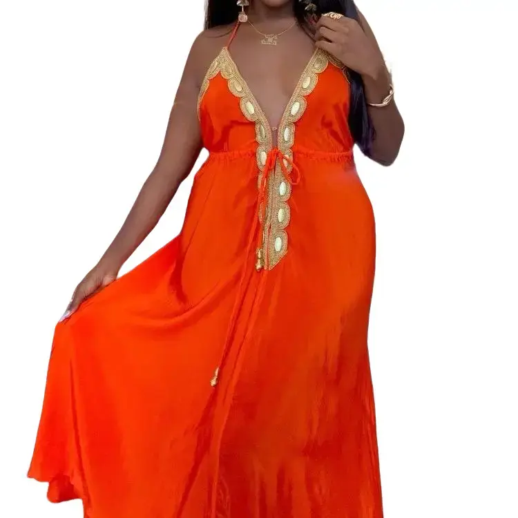 PARIS HALTER DRESS - ELECTRIC ORANGE