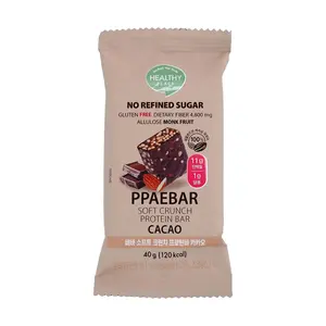 PPAEBAR Korean Cocoa Protein Bar 40g - Sugar-Free, Gluten-Free, High Protein, High Fiber - Olive Young