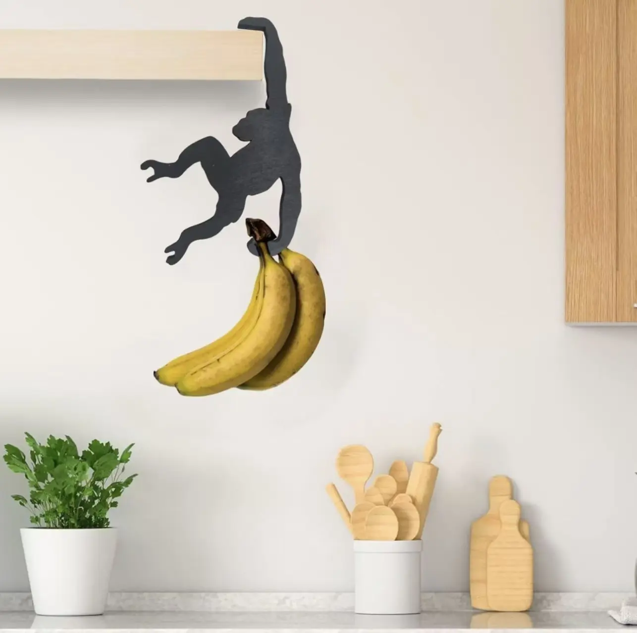 Monkey Hanger Charm, Banana Holder & Multipurpose Hanging Hooks for Costume Jewelry Accessories