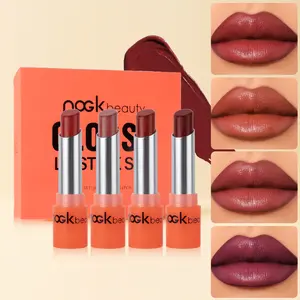 4 Packs Glossy lipstick set,Moisturizing lipstick fluorescent personalized lipstick set